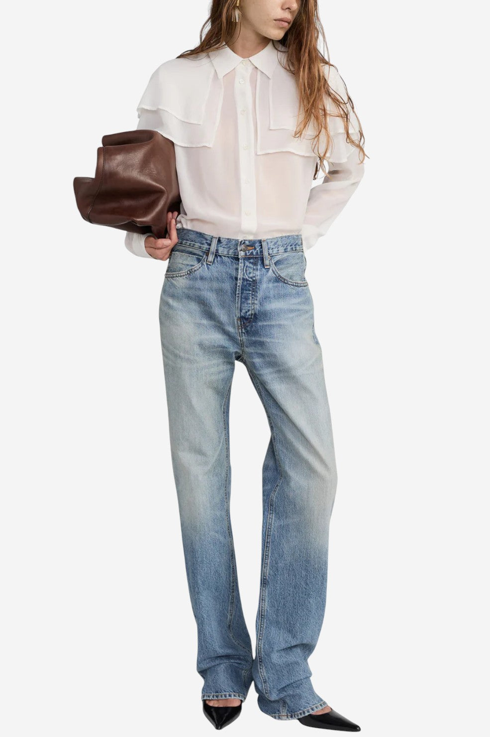 Silk Cape Blouse - Cream