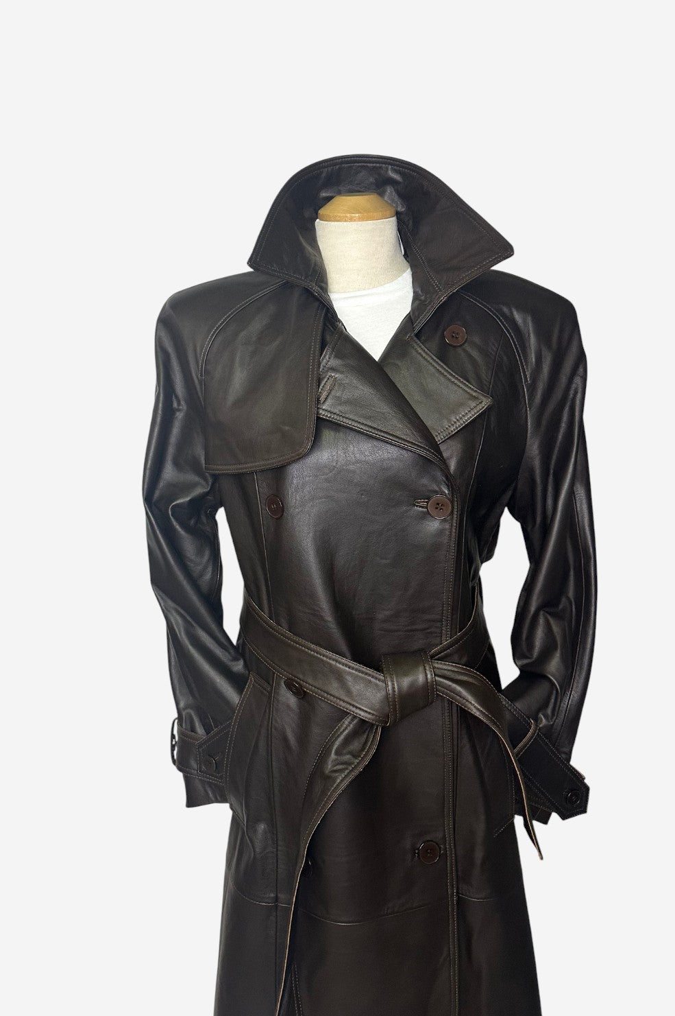 Corrin Leather Trench - Espresso