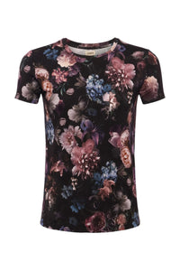 Ressi Tee - Black Multi Vintage Oil Flower