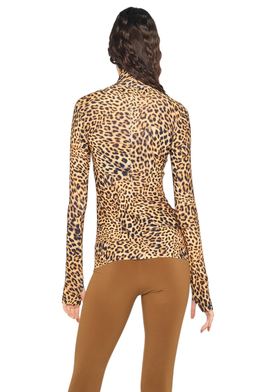 Slim Fit Long Sleeve Turtle Top - Cheetah Patch