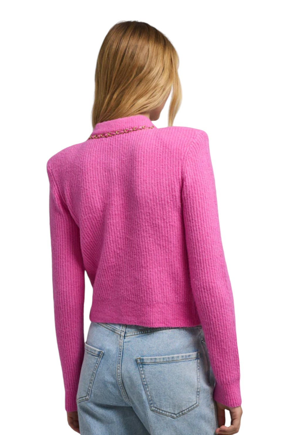 Selma Chain Cardigan - Pink