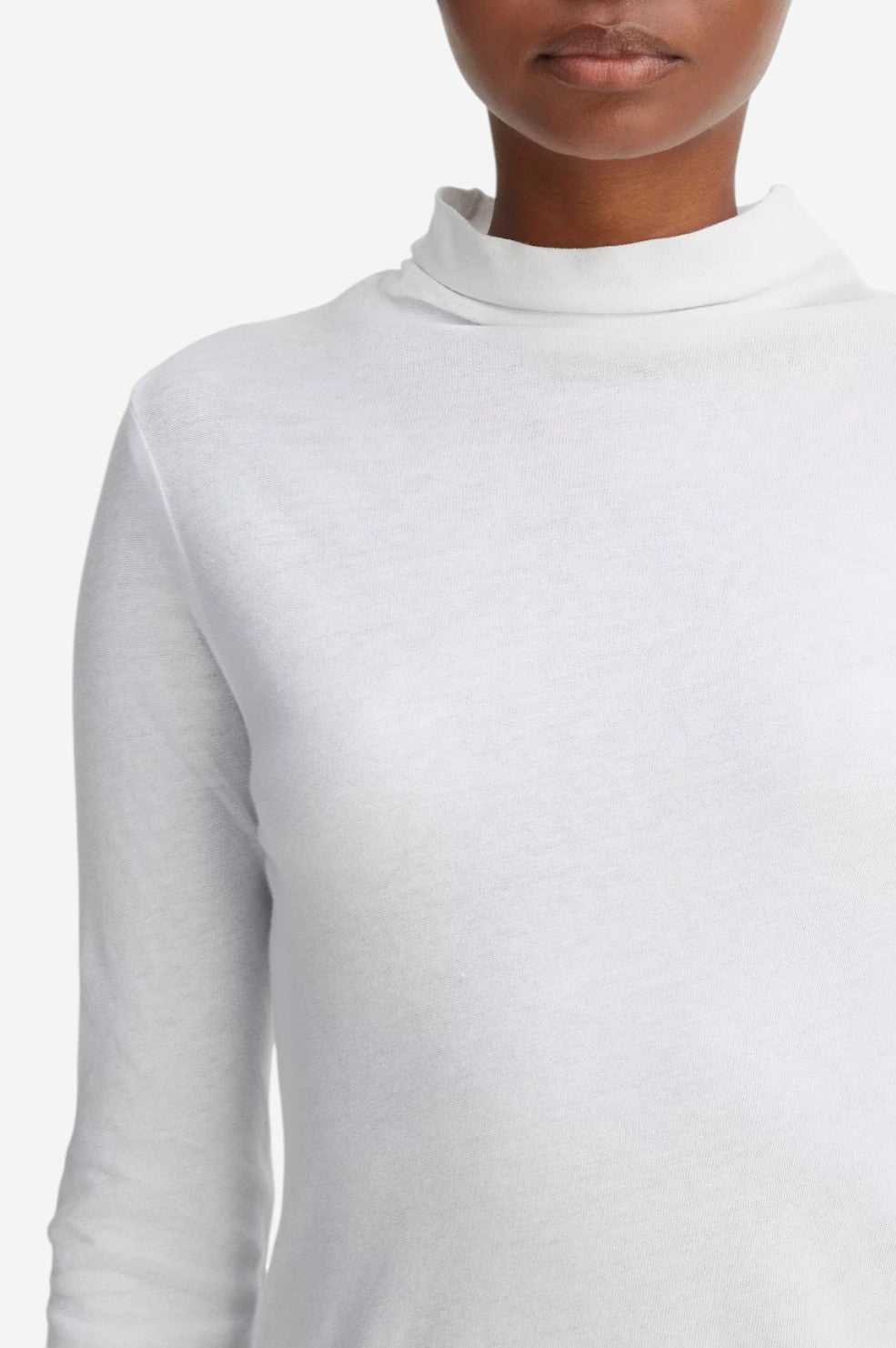 Essential Long Sleeve Turtleneck - Optic White - Shop Yu Fashion