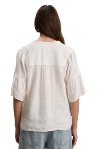 Raye Woven Linen Top - White