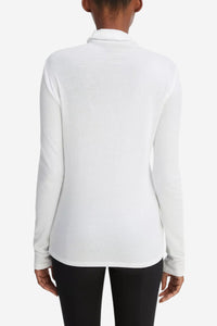 Essential Long Sleeve Turtleneck - Optic White - Shop Yu Fashion