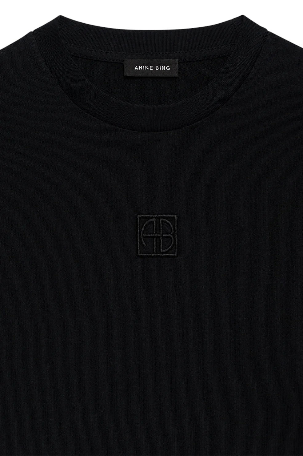 Myers Cropped Tee Framed Monogram - Black - Shop Yu Fashion