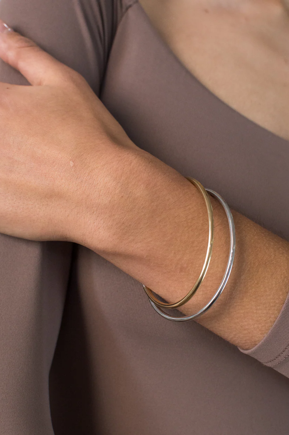 Dane Bangle Set (5pk) - Two-Tone - Shop Yu Fashion