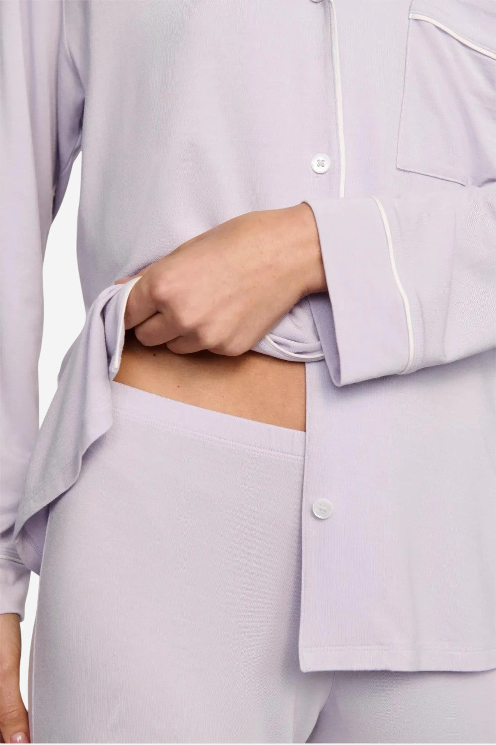 Gisele Long PJ Set - Thistle/Ivory