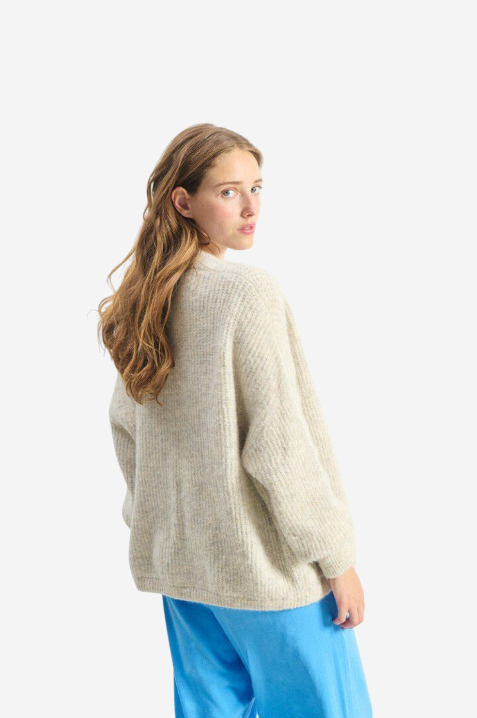 *PRE-ORDER* East Cardigan - Melange Powder Snow - Shop Yu Fashion