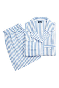 Crop Top & Boxer Poplin Pajama Set - Wide Stripes