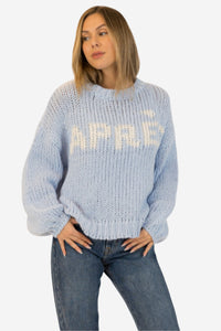 Lorelai Crewneck Pullover - Blue - Shop Yu Fashion