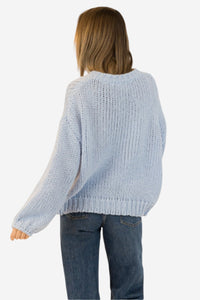 Lorelai Crewneck Pullover - Blue - Shop Yu Fashion
