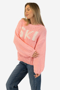 Lundy Crewneck Pullover - Pink - Shop Yu Fashion