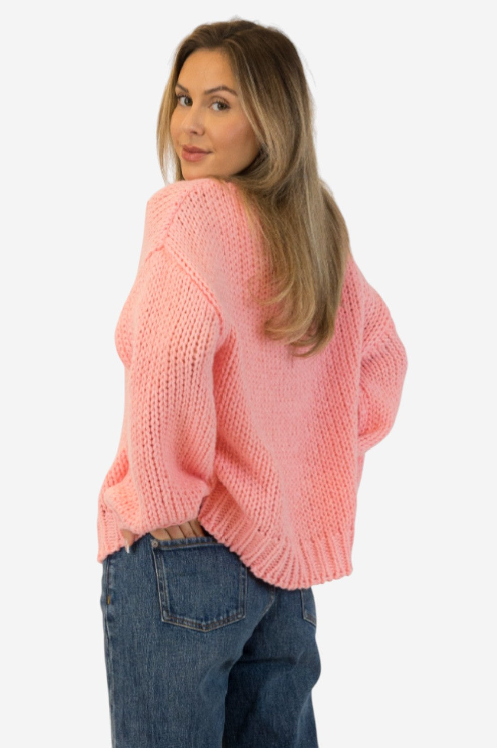 Lundy Crewneck Pullover - Pink - Shop Yu Fashion
