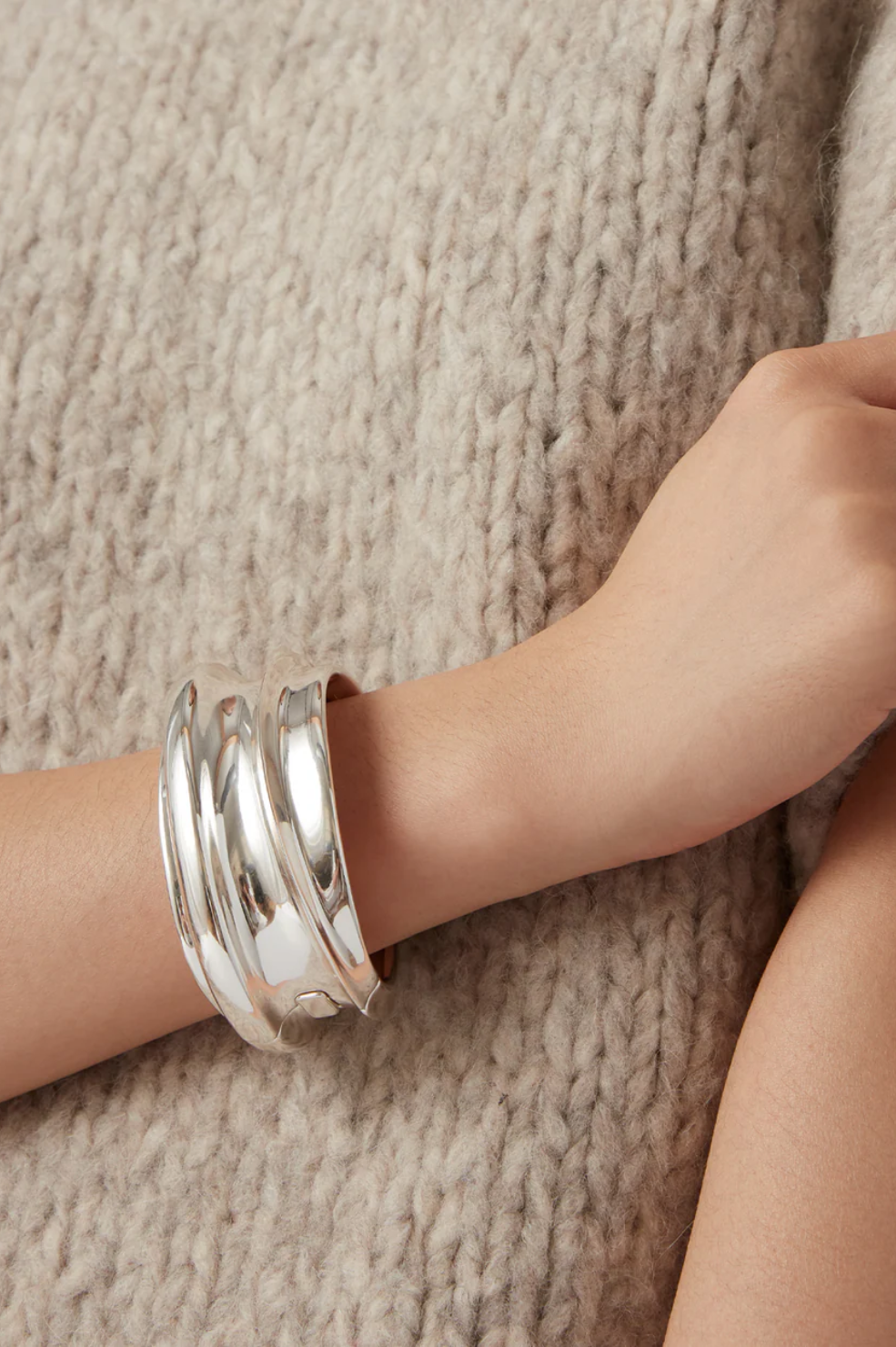 Mega Lennon Bangle - Silver