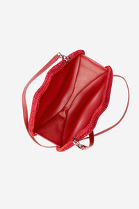 *PRE-ORDER* Crystal Lip Clutch - Lucky Red