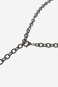 Link Chain Puffy Heart Necklace - Silver
