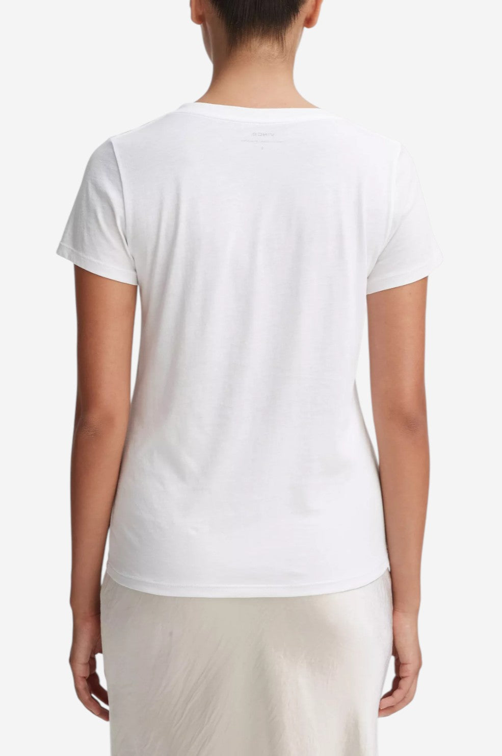 Essential Pima Cotton V-Neck T-Shirt - Optic White - Shop Yu Fashion