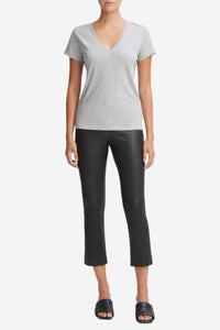 Essential Pima Cotton V-Neck T-Shirt - Heather Grey - Shop Yu Fashion