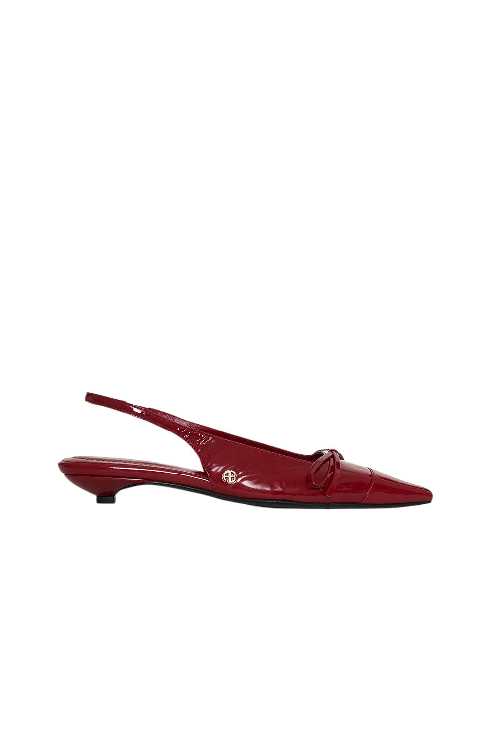 Zoey Slingback Heels - Red Crinkled Patent - Shop Yu Fashion