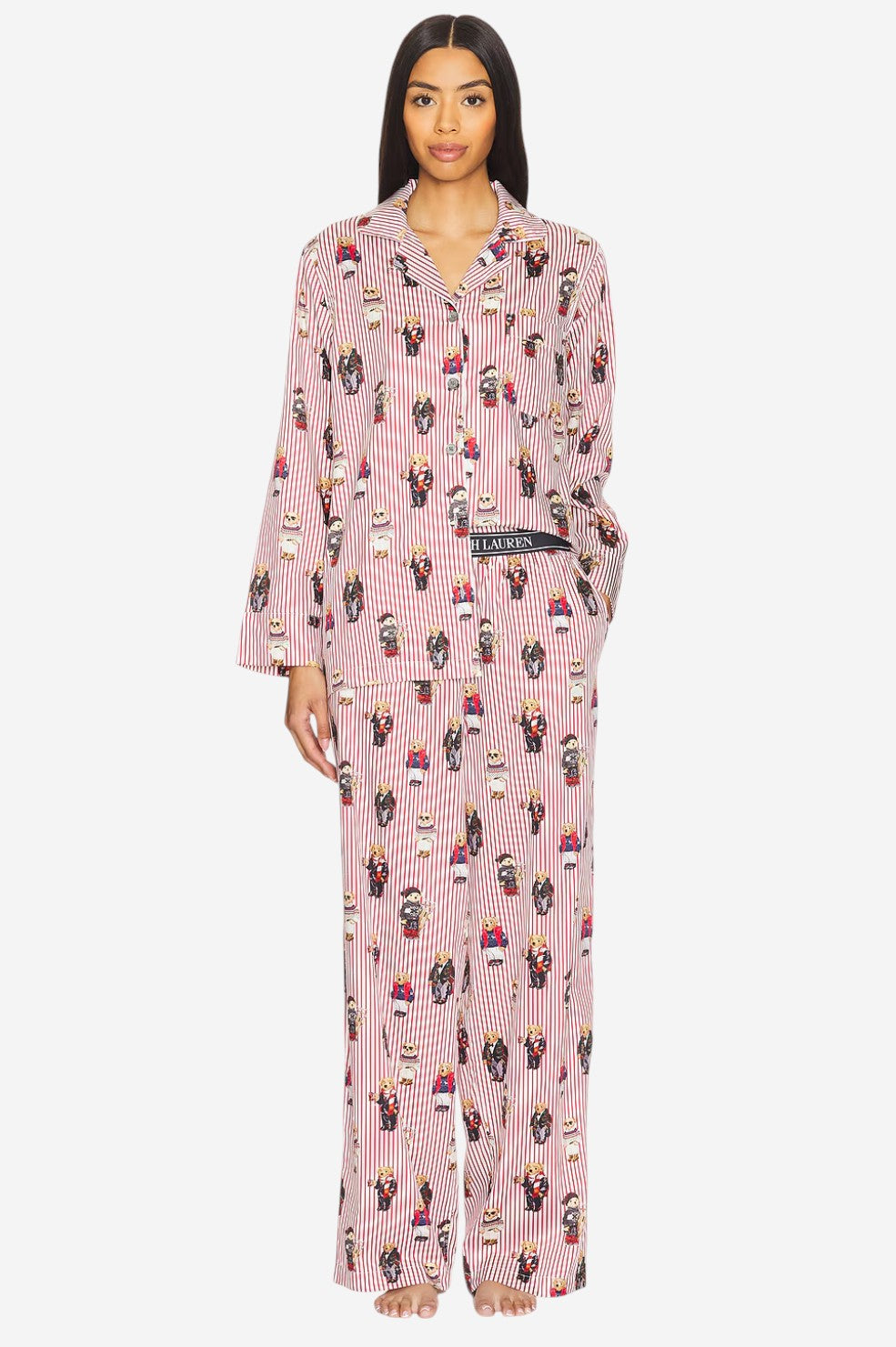 Madison PJ Set - Iconic Bear Snowfall Red - Shop Yu Fashion