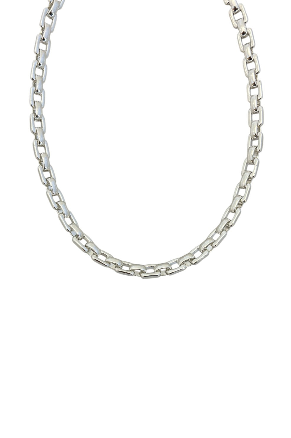 Chubby Square Link Necklace - Silver - Shop Yu Fashion