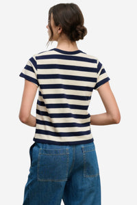 Anais Jersey Stripe Top - Navy Stripe - Shop Yu Fashion