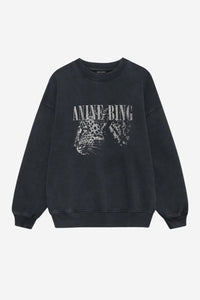 *PRE-ORDER* Spencer Sweatshirt Leopard - Washed Black - Shop Yu Fashion