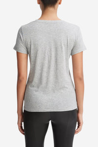 Essential Pima Cotton V-Neck T-Shirt - Heather Grey - Shop Yu Fashion