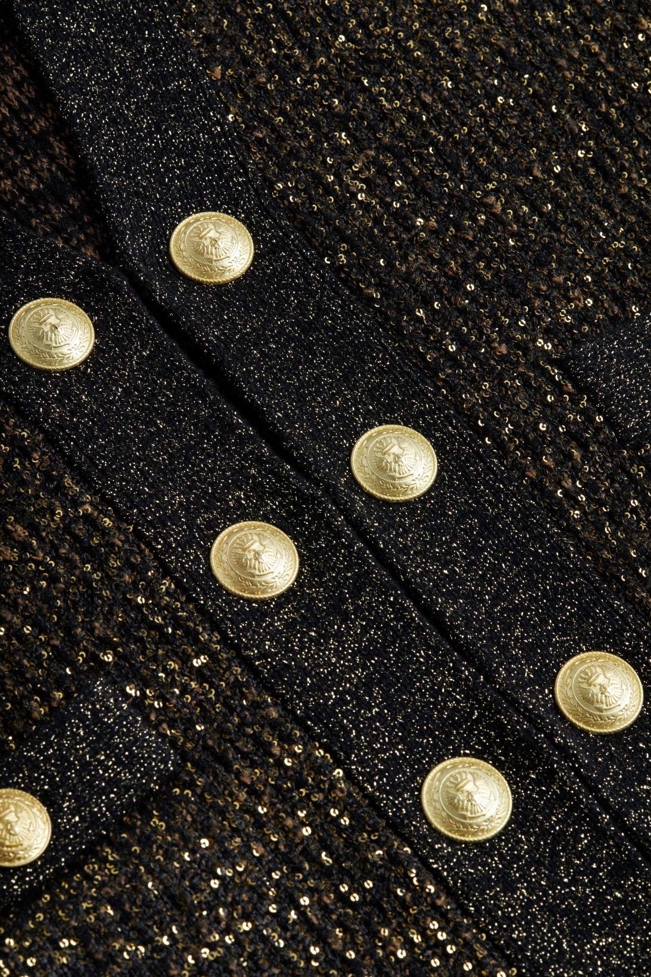 Jinny Sequin Cardigan - Black/Gold Sequin