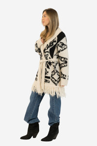 Zane Cardigan - Beige/Black - Shop Yu Fashion