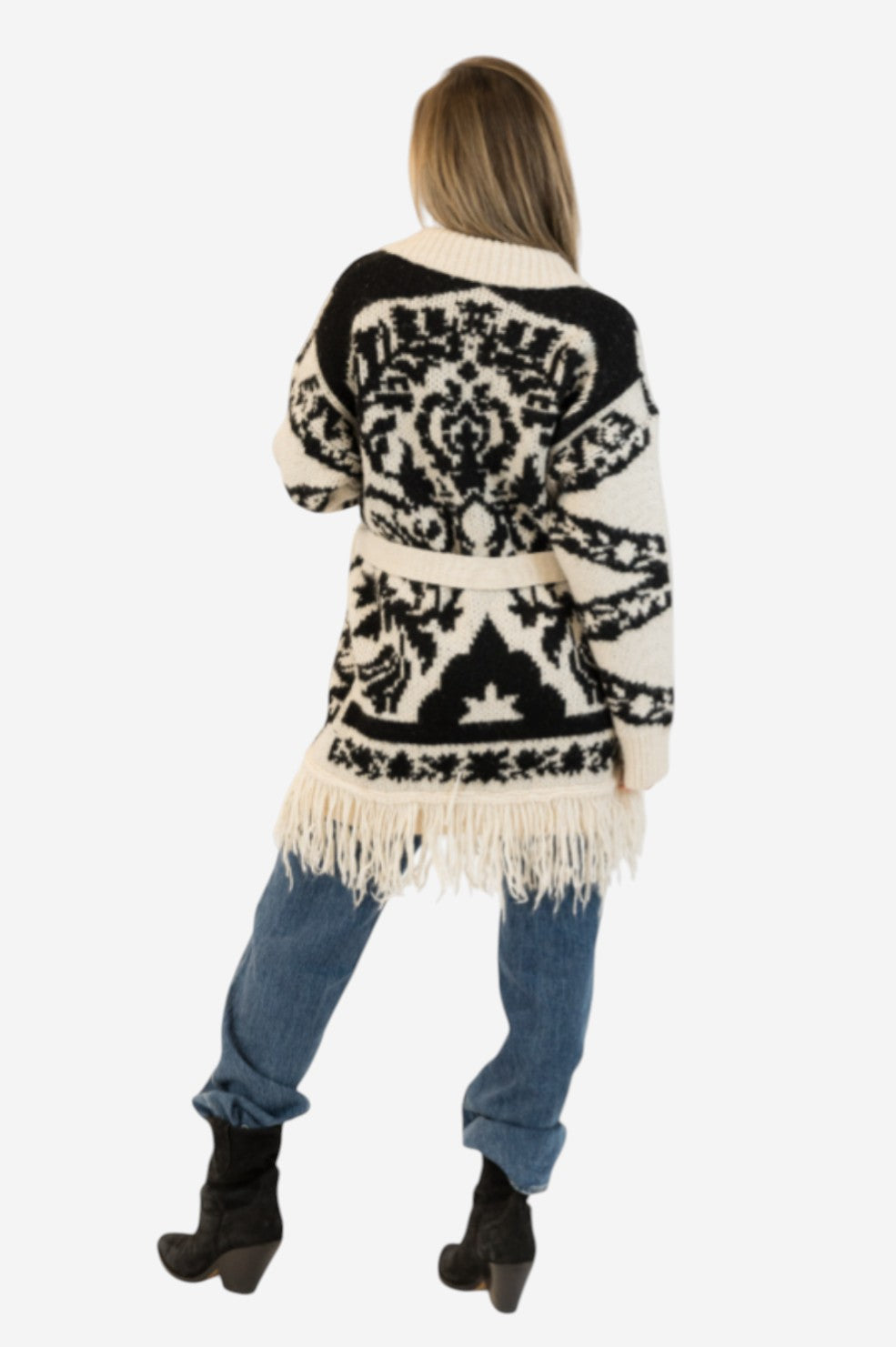 Zane Cardigan - Beige/Black - Shop Yu Fashion