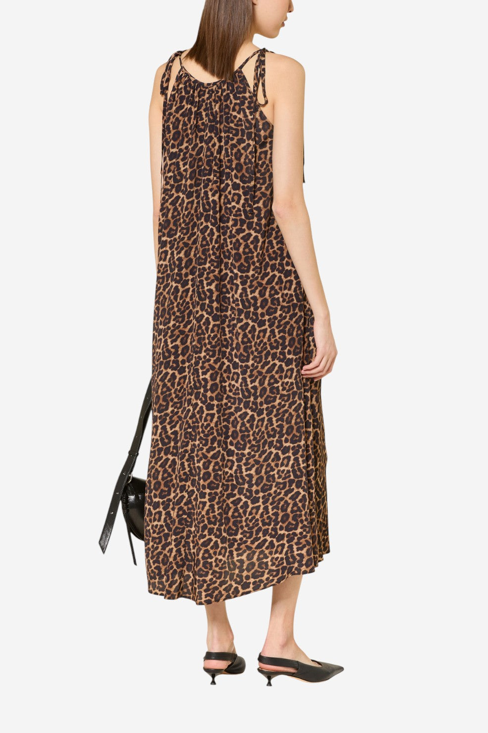 Flora Dress - Black and Brown Leopard