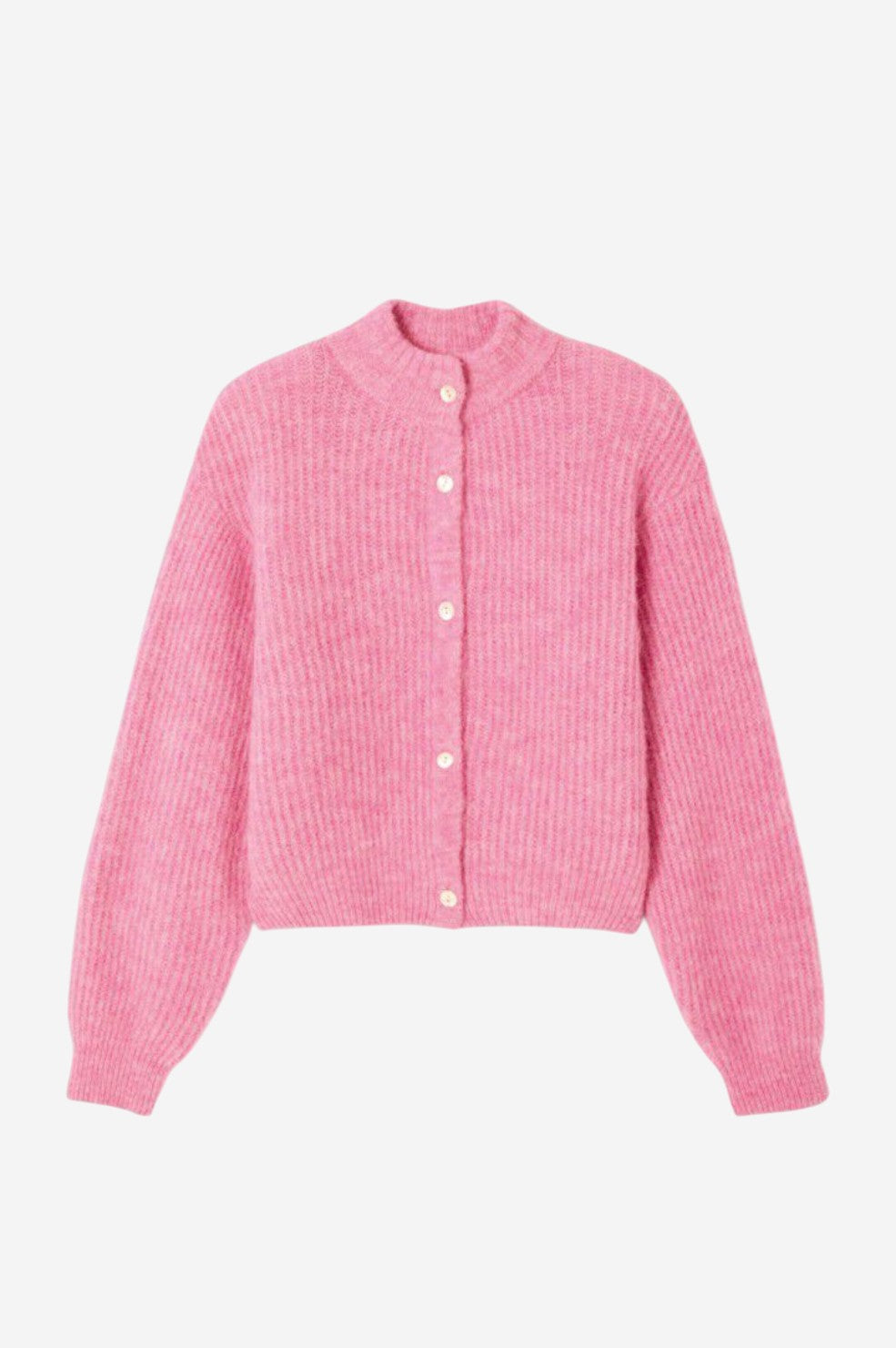 *PRE-ORDER* East Button Up Cardigan - Rose Bubble Melange - Shop Yu Fashion