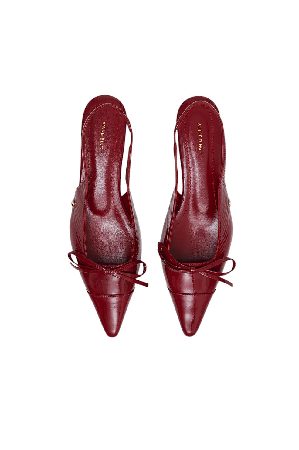 Zoey Slingback Heels - Red Crinkled Patent - Shop Yu Fashion