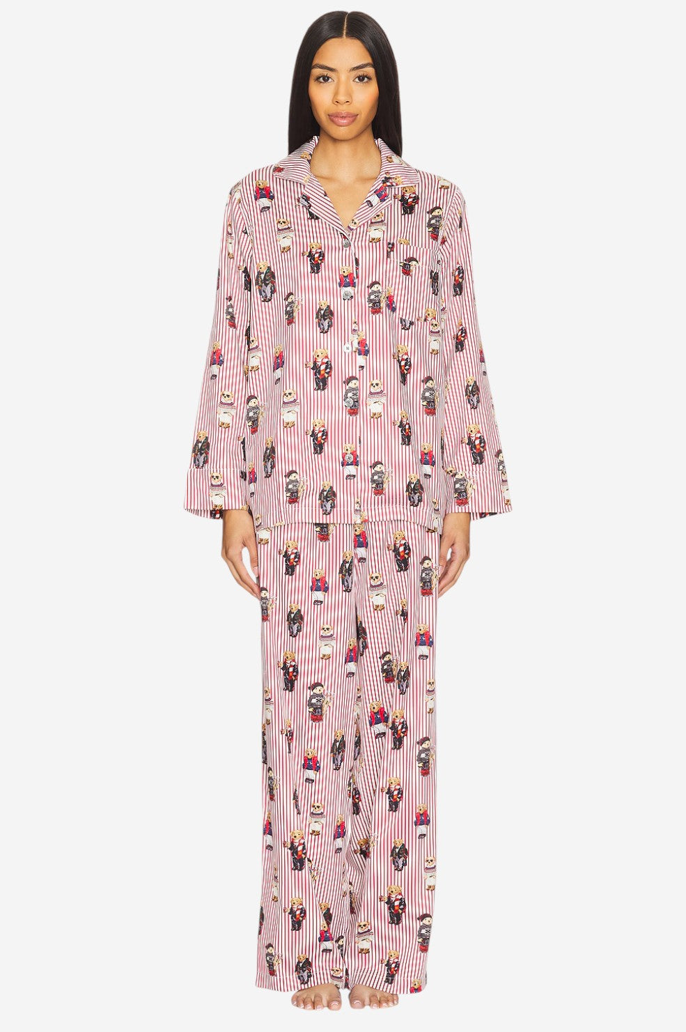 Madison PJ Set - Iconic Bear Snowfall Red - Shop Yu Fashion