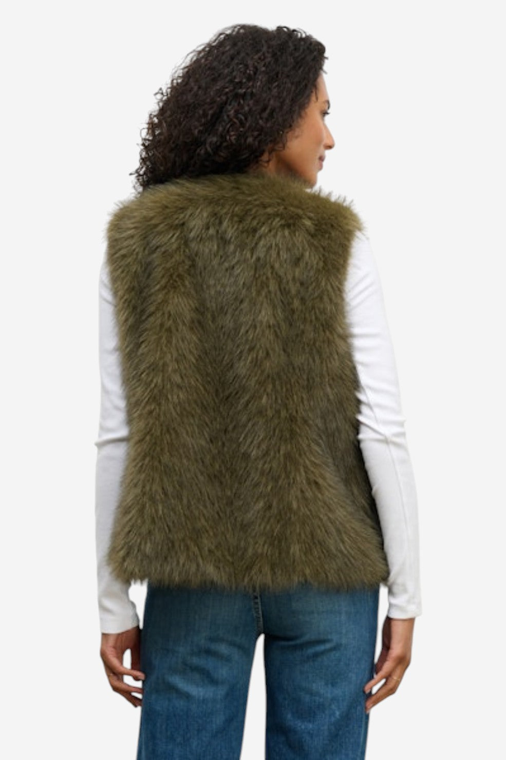 *PRE-ORDER* Anastasia Lux Fur Vest - Dark Green
