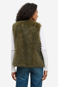 *PRE-ORDER* Anastasia Lux Fur Vest - Dark Green