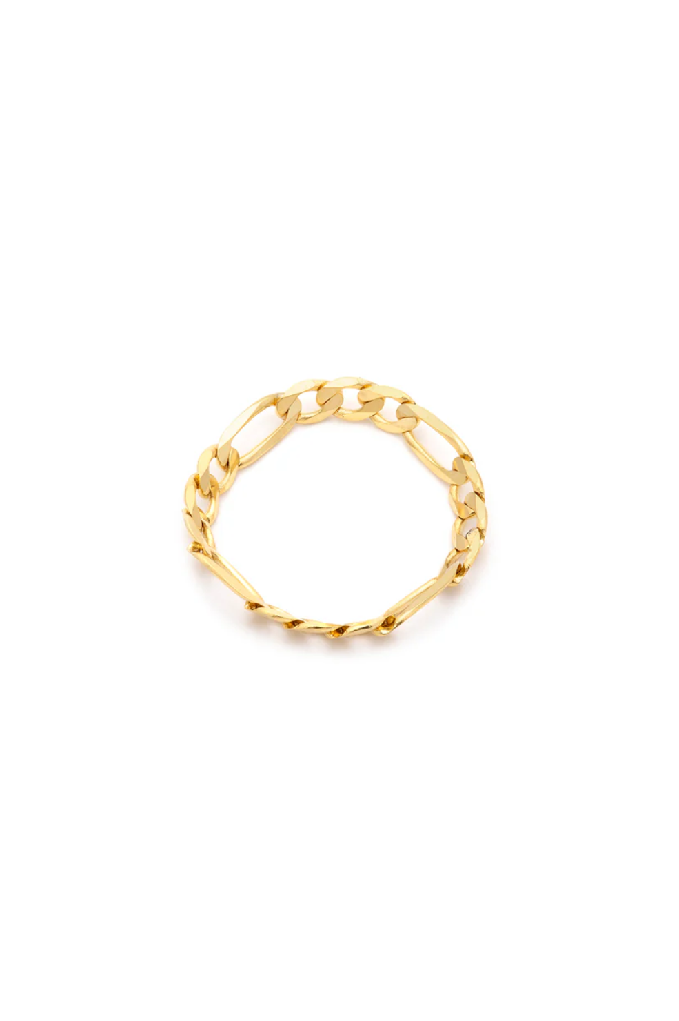 Figaro Bold Chain Ring - Solid 10k Gold - Shop Yu Fashion