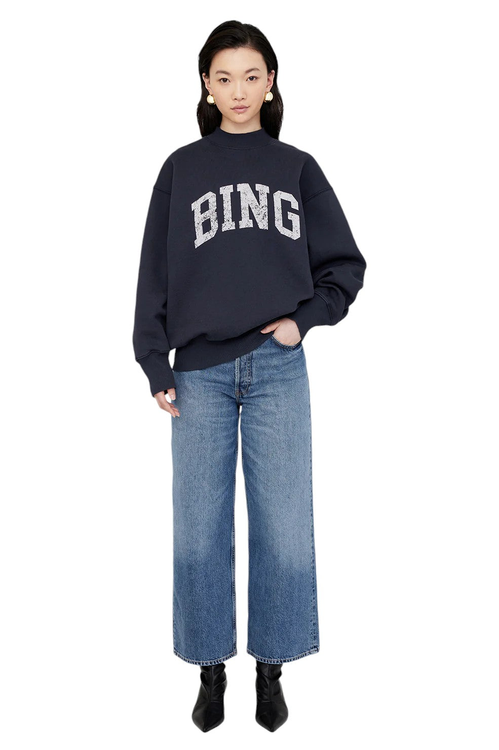 Bradie Sweatshirt Bing - Navy - Shop Yu Fashion