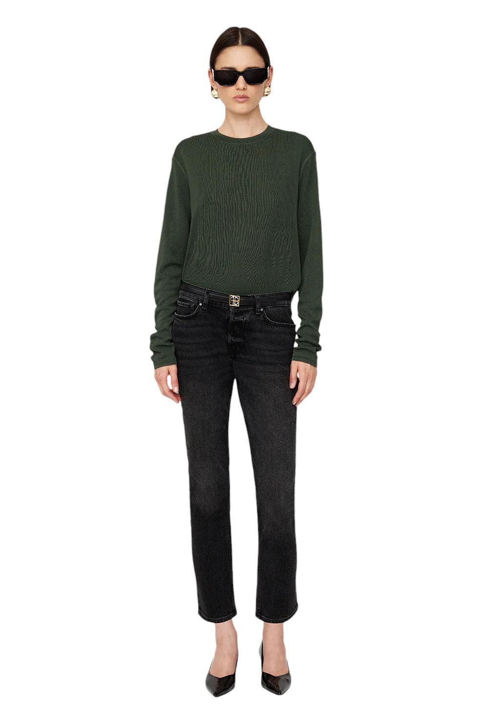 Giorgio Long Sleeve Sweater - Dark Olive
