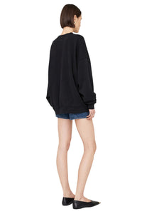 Miles Oversized Sweatshirt Letterman - Black