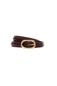 Mini Mara Belt - Burgundy Small Embossed