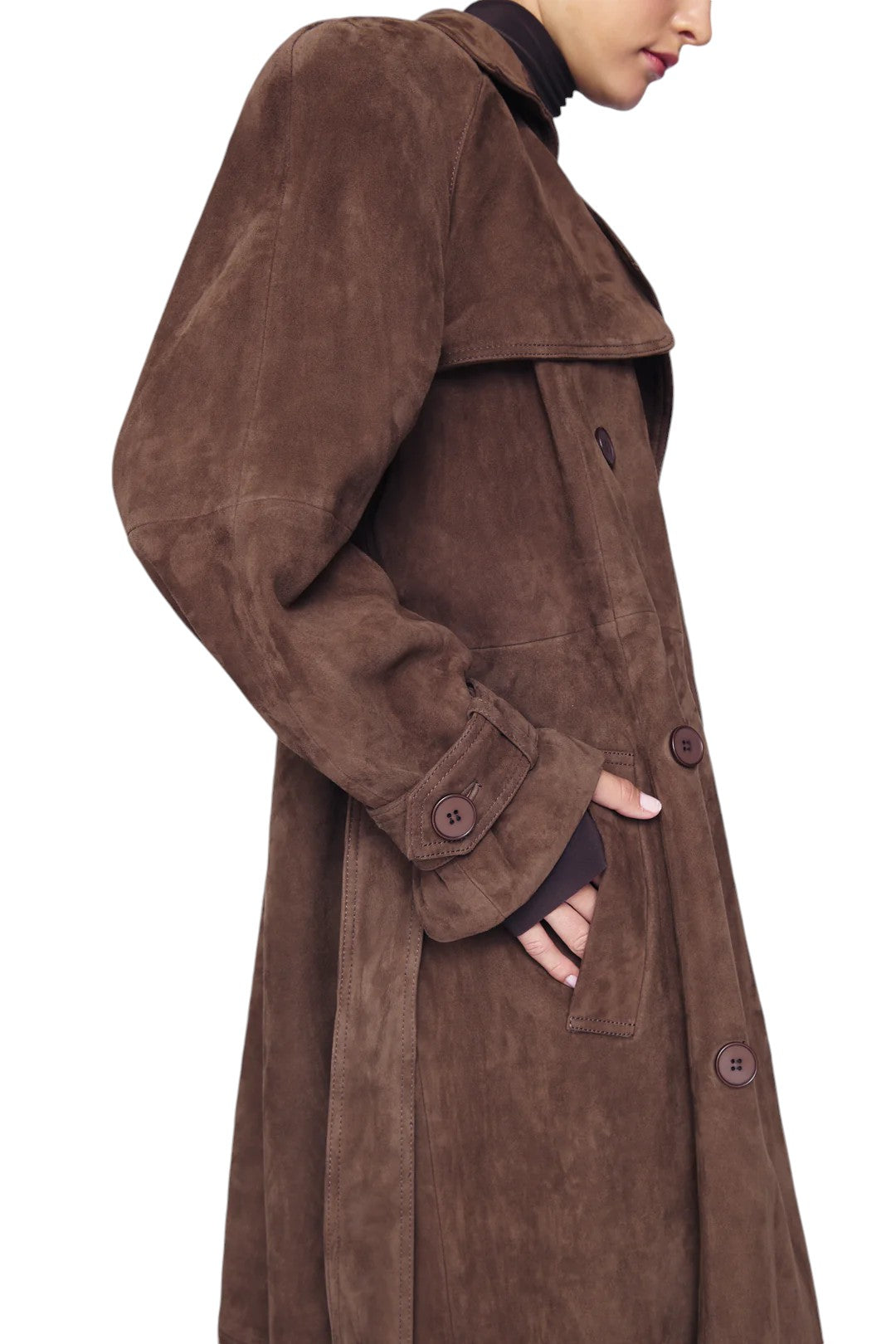 Corrin Suede Trench - Coco