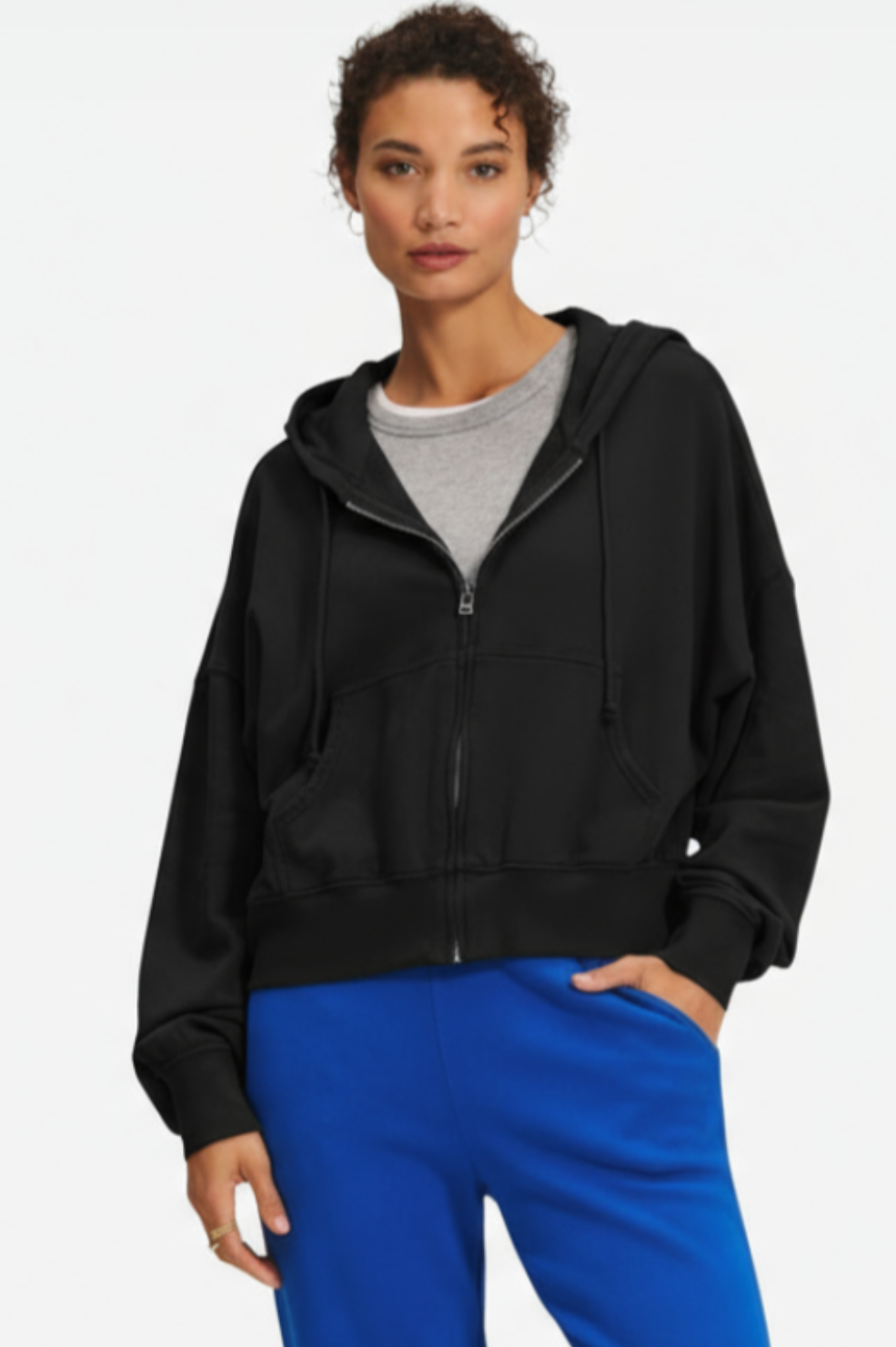 Highland Fleece Zip Up - Black - Shop Yu Fashion