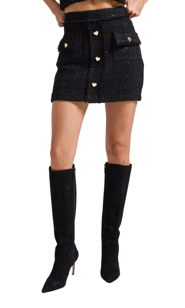 Tasha Tweed Skirt - Black
