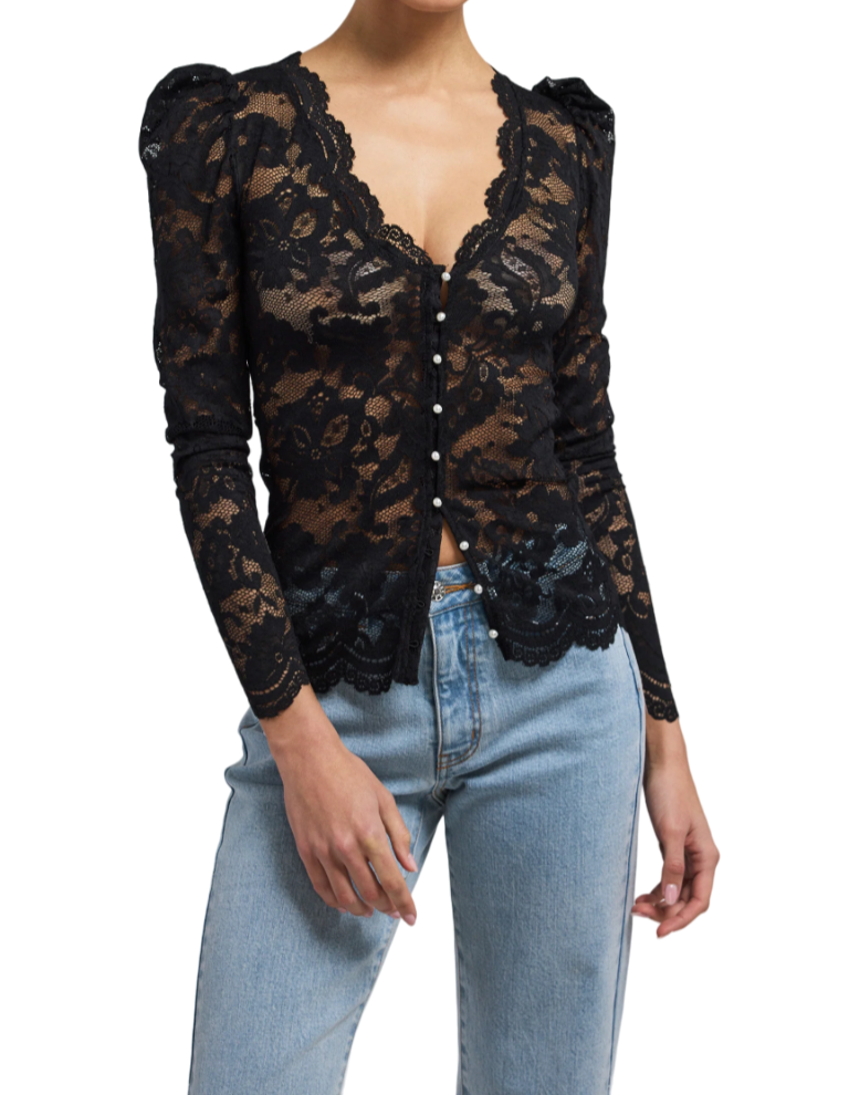 Brandi Lace Top - Black - Shop Yu Fashion