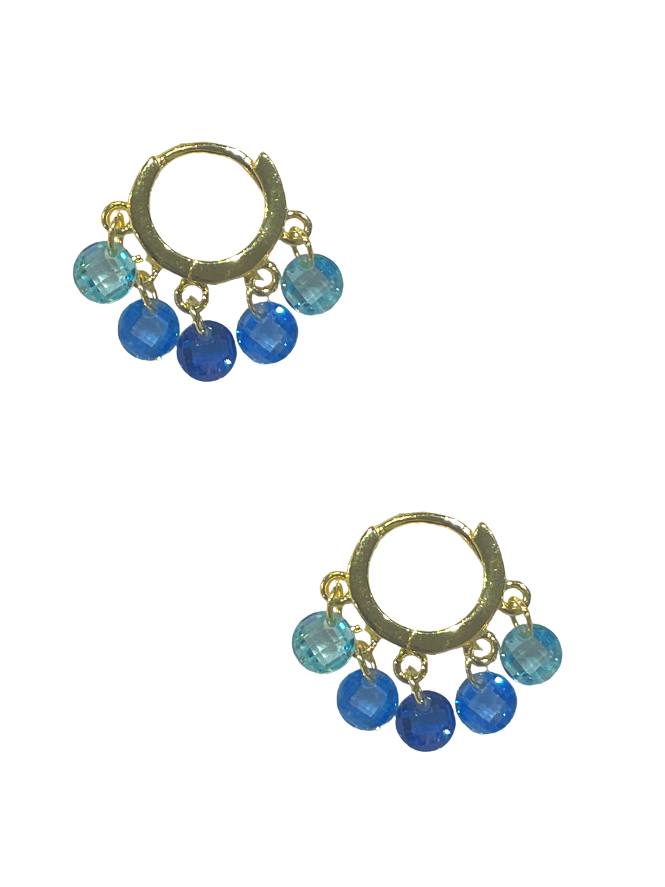 Dangle Crystal Huggies - Blue - Shop Yu Fashion
