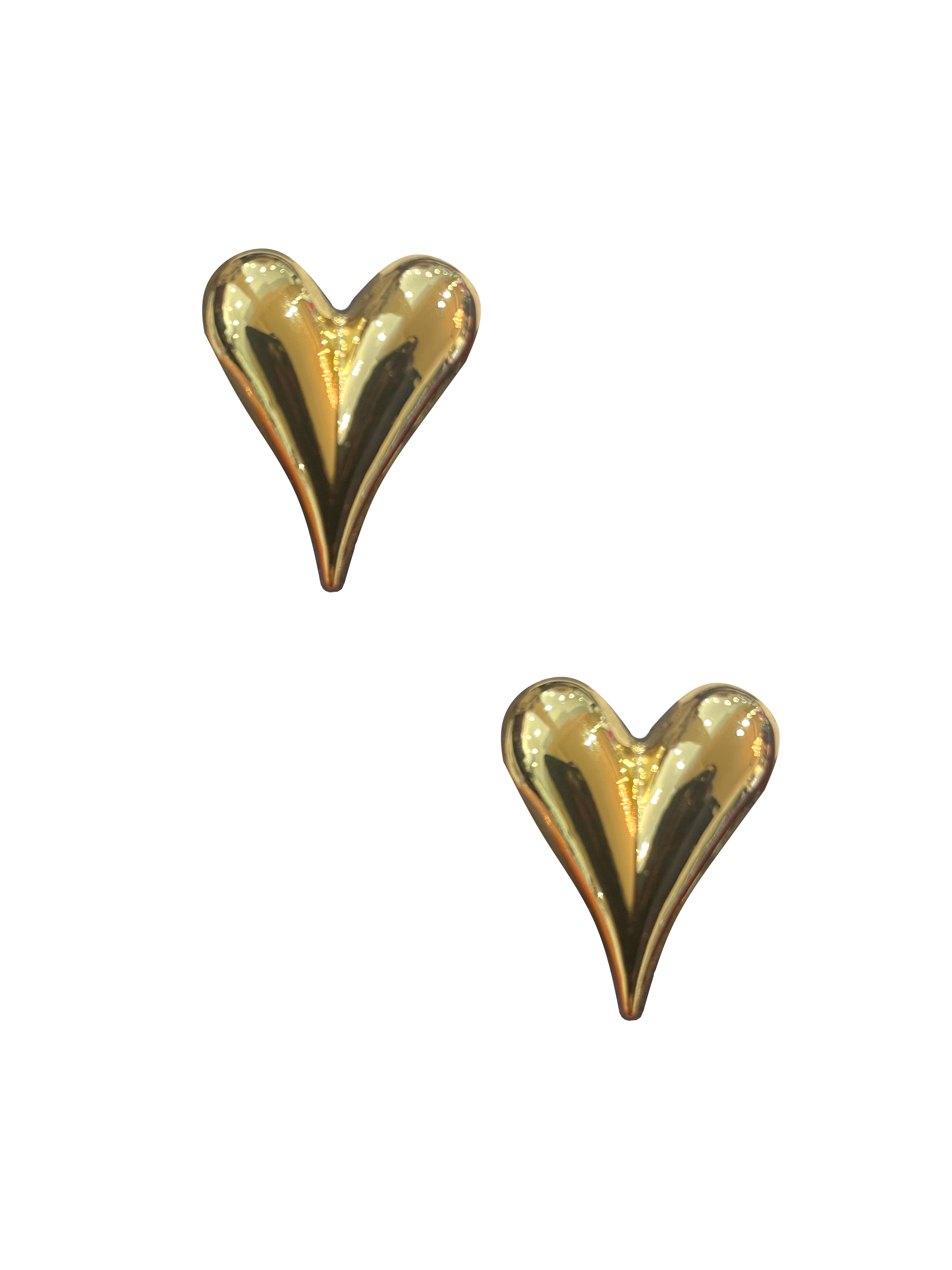 ヴィンテージ！ Puffy Love Heart Studs ピアス Large Puffy Heart Studs - Gold – Shop Yu Fashion