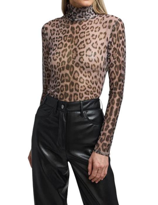 Tyla Leo Mesh Top - Leopard - Shop Yu Fashion