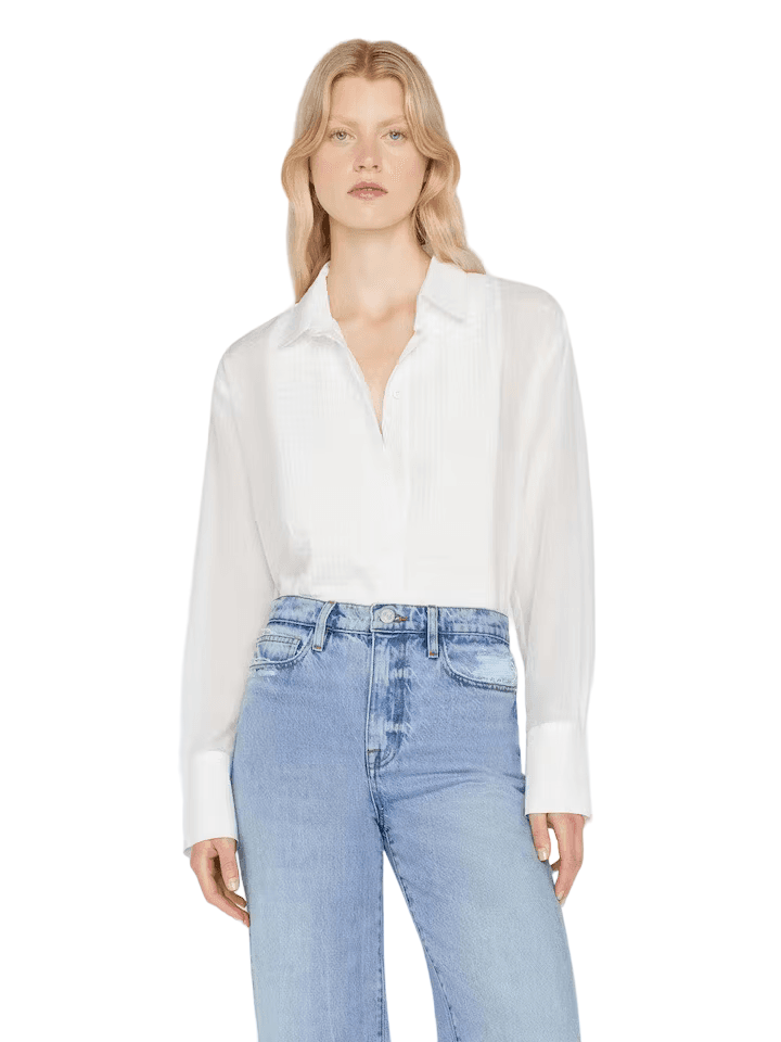 Oversized Tuxedo Shirt - Blanc